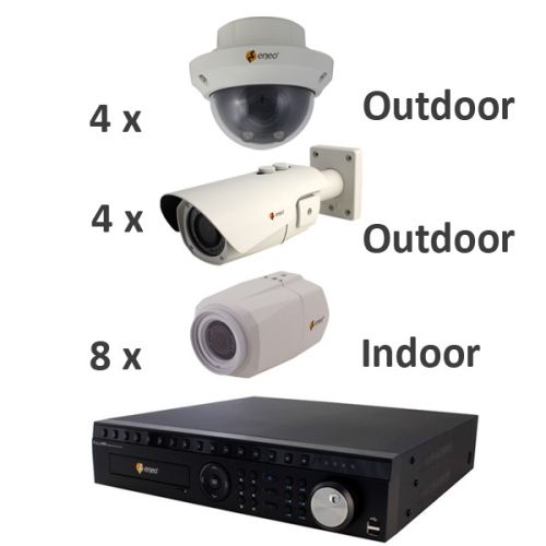 ENEO HDTVI Video Überwachungsset 16 Kanal 2MP Full HD Indoor / Outdoor (IR-LED)
