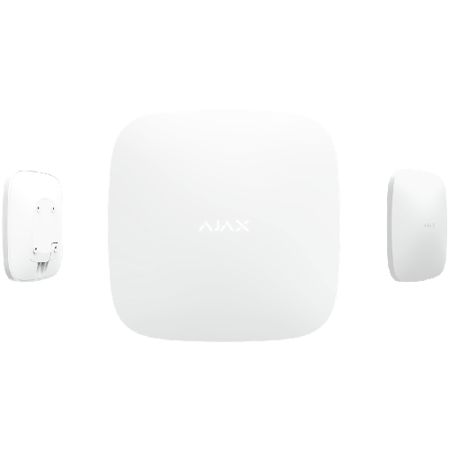 Ajax HUB PLUS Funk-Alarmzentrale mit vier Kommunikationskanälen WLAN, Ethernet, WCDMA und GSM  in Farbe weiß