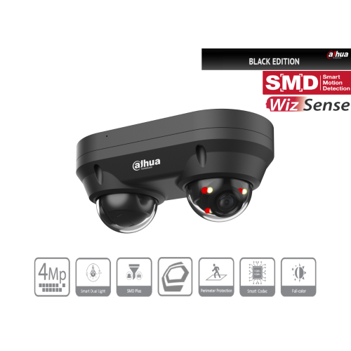 Dahua IPC-HDBW2449FP-AS-E2-IL-0280B-Black (2x 2,8 mm) Dualkamera 4MP schwarz