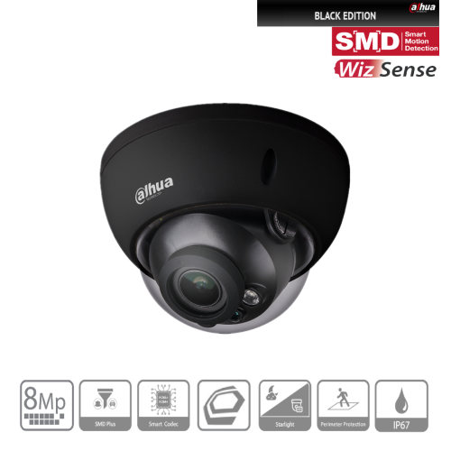 Dahua IPC-HDBW3841RP-ZS-27135-B (2.7-13.5mm) Dome Kamera 4K schwarz