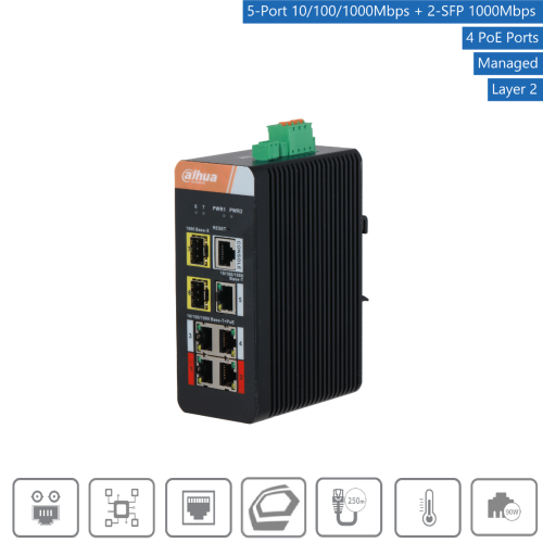 Dahua PFS4207-4GT-DP Switch 4 Port PoE-GB 2 SFP
