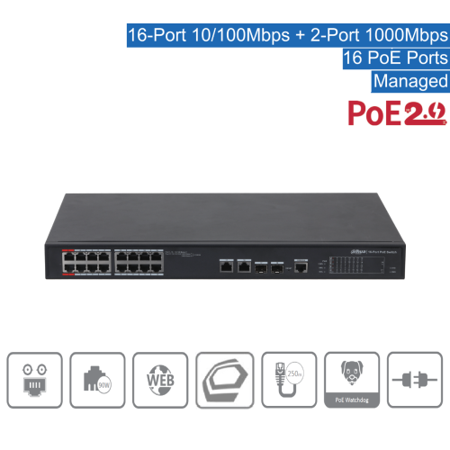 Dahua PFS4218-16ET-240-V3 16-PoE Switch