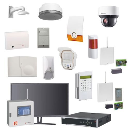 Videofied & Telenot Funkalarmanlage Komplettset professional für Innen- & Außenbereich Überwachung Set 1 inkl. HIKVision Set mit 6 PTZ Dome Kameras, 1 NVR und 1 Monitor mit Alarmverifikation