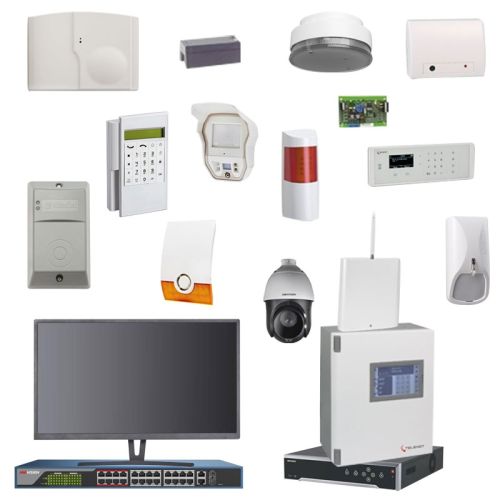 Videofied & Telenot Funkalarmanlage Komplettset professional für Innen- & Außenbereich Überwachung Set 2 inkl. HIKVision Set mit 6 PTZ Kameras, 1 Switch, 1 NVR, 1 Monitor  inklusive Alarmaufschaltung auf die Notrufleitstelle 24/7/365
