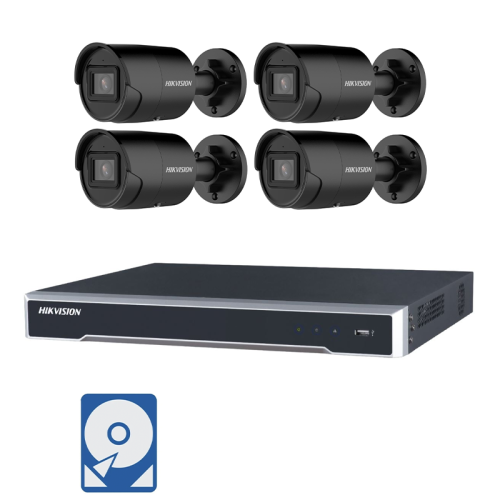 Hikvision Videoüberwachung-Set mit 4x 6MP IP Bullet Kameras und 8 Kanal AcuSense Netzwerkrekorder