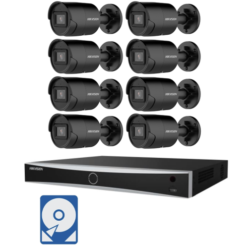 Hikvision Videoüberwachung-Set mit 8x 6MP IP Bullet Kameras und 8 Kanal AcuSense Netzwerkrekorder
