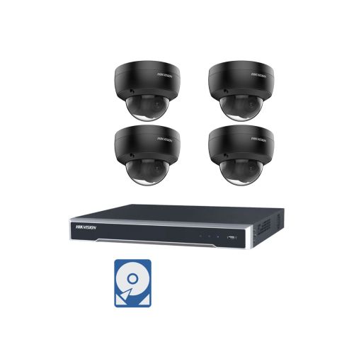 Hikvision Videoüberwachungsset 4x IP Dome Kameras 6MP + 8 Kanal PoE NVR