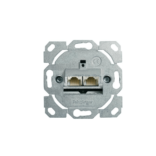 Telegärtner Dose AMJ45 ohne Zentralplatte 2x RJ-45 Kat.6A
