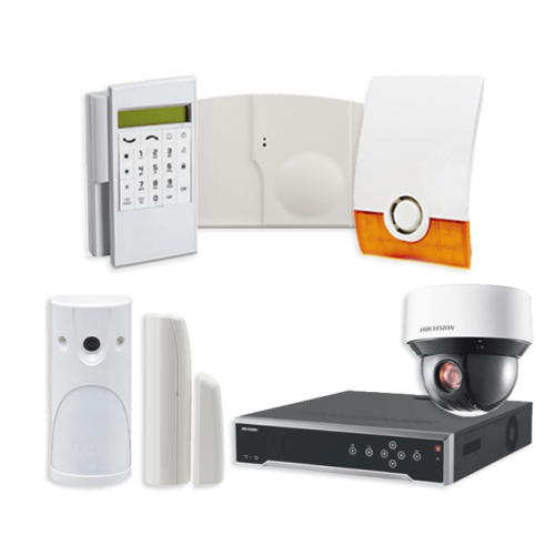 Videofied Funkalarmanlage Komplettset professional  für Außenbereich Überwachung inkl. HIKVision Videoset 5 mit 4 PTZ Dome  Kameras