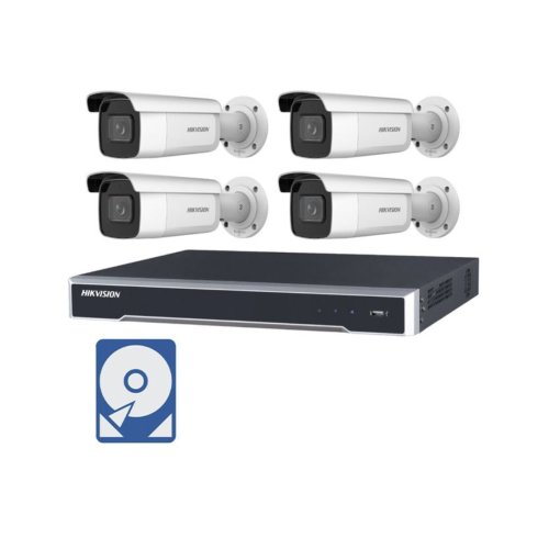 Hikvision Videoüberwachung-Set mit 4x 6MP IP Bullet Kameras und 8 Kanal Netzwerkrekorder
