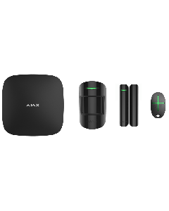 Ajax StarterKit Plus Zentrale Hub Plus Alarmanlageset, Bewegungsmelder, &Ouml;ffnungs-Melder und Funkfernbedienung mit Paniktaste in Farbe schwarz