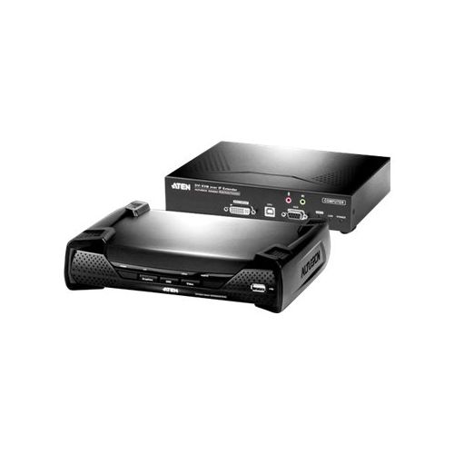 ATEN KE6900T DVI KVM Over IP Extender - KVM-/Audio-/USB-/serieller Extender - Gigabit Ethernet - USB - 10Base-T, 100Base-TX, 1000Base-T - bis zu 100 m