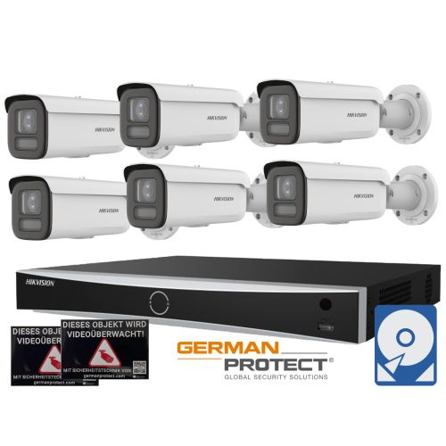 Hikvision M28 Videoüberwachungsset 6x Bullet Kamera 4MP + NVR 8 Kanal + 4 TB Festplatte