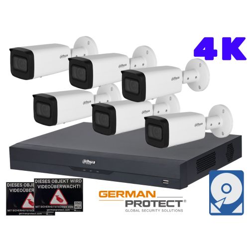Dahua M57 Videoüberwachungsset 6x Bullet Kamera 4K+ NVR 8 Kanal + 4 TB HDD