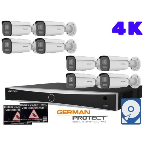 Hikvision M55 Videoüberwachungsset 8x Bullet Kamera 4K+ NVR 16 Kanal + 4 TB HDD