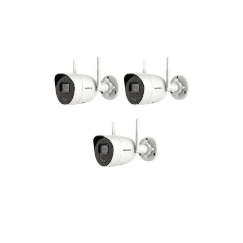HIKVISION WLAN Überwachungskamera Set mit 3x IP Bullet Kamera DS-2CV2027G0-LDW(2.8mm)