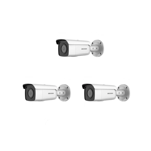 HIKVISION Kamera-Set 3x IP Bullet Kamera DS-2CD2T26G2-2I(2.8mm)(C)