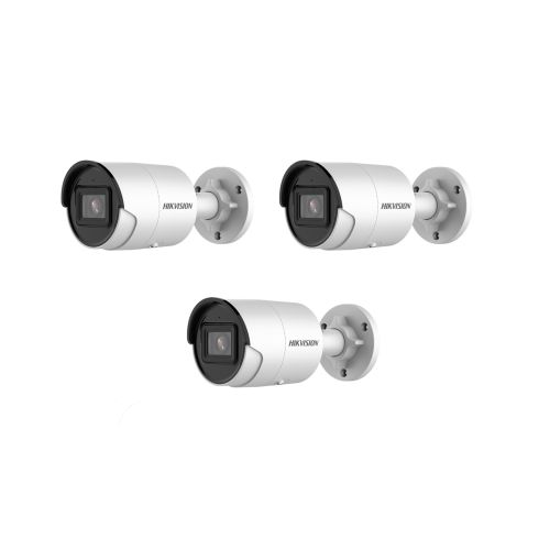 HIKVISION Kamera-Set 3x IP Bullet Kamera DS-2CD3023G2-IU(2.8mm)