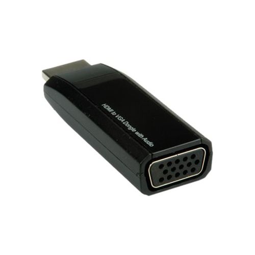 Roline - Video- / Audio-Adapter - HDMI / VGA - HDMI (M) bis HD-15, stereo mini jack (W) - Schwarz