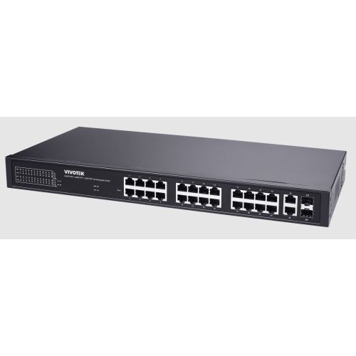 VIVOTEK AW-GEL-285A-380 PoE Switch, 24xGE PoE + 2xGE UTP + 2xGE SFP