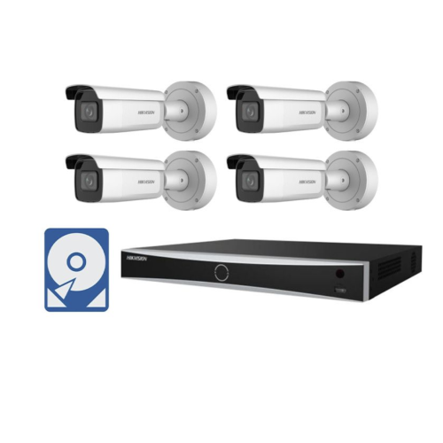Hikvision Videoüberwachung Set mit 4x 6 MP IP Bullet Kameras und 8 Kanal HDMI/VGA Netzwerkrekorder
