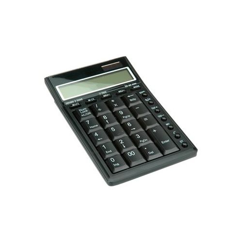 ROLINE - Taschenrechner / Tastenfeld - USB - Solarpanel, Batterie - Schwarz