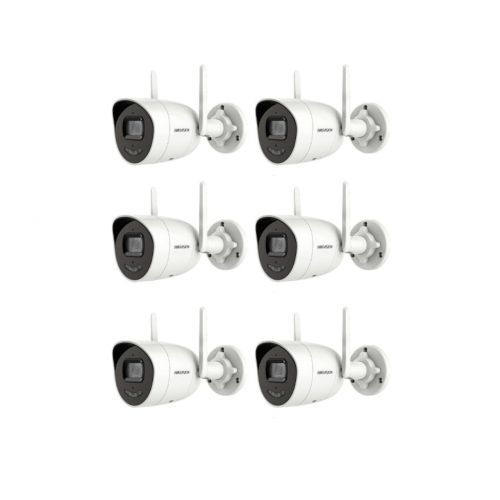 HIKVISION WLAN Überwachungskamera Set mit 6x IP Bullet Überwachungskamera DS-2CV2027G0-LDW(2.8mm)