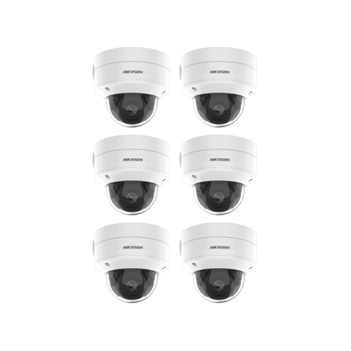 HIKVISION Kamera-Set 6x IP Dome Überwachungskamera DS-2CD2726G2-IZS(2.8-12mm)(C)