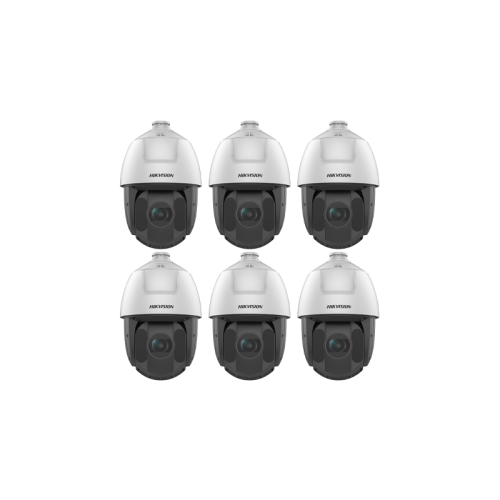 HIKVISION Überwachungskamera Set mit 6x IP PTZ Panorama Kamera DS-2DE5225IW-AE(S6)