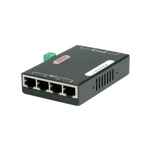 Roline Gigabit Ethernet PoE Injektor - Power Injector - 48 V - 120 Watt - Ausgangsbuchsen: 4 - Schwarz