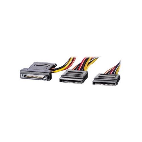 Roline Y-Adapterkabel - Netz-Splitter - 15 PIN SATA Power (W) bis 15 PIN SATA Power (M)