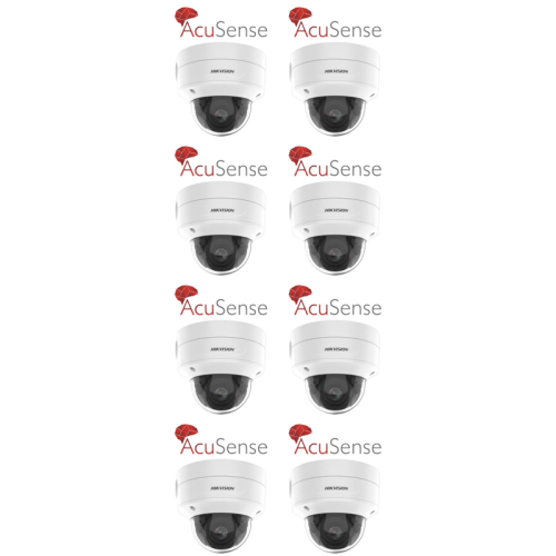 HIKVISION Kamera-Set 8x IP Dome Überwachungskamera DS-2CD2746G2-IZS(2.8-12mm)(C)