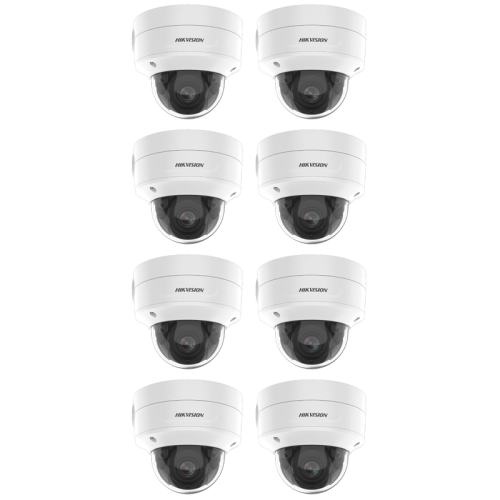 HIKVISION Kamera-Set 8x IP Dome Überwachungskamera DS-2CD2726G2-IZS(2.8-12mm)(C)