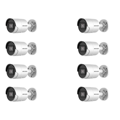 HIKVISION Kamera-Set 8x IP Bullet Kamera DS-2CD3043G2-IU(2.8mm)