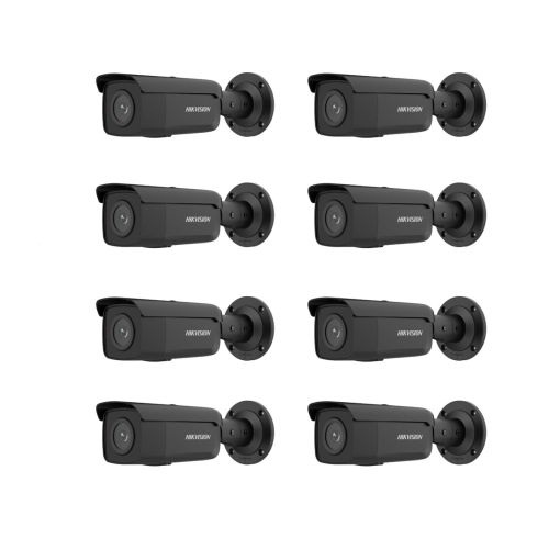 HIKVISION Überwachungskamera Set mit 8x IP Bullet Kamera DS-2CD2T46G2-2I(2.8mm)(C)(BLACK)