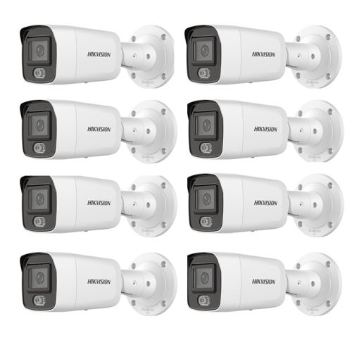 HIKVISION Überwachungskamera Set 8x IP Bullet Kamera DS-2CD3027G2-LS(2.8mm)