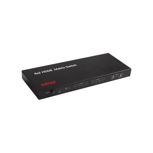 ROLINE HDMI Matrix Switch, 4 x 2 - Video/Audio-Schalter - 4 x HDMI + 2 x HDMI - Desktop