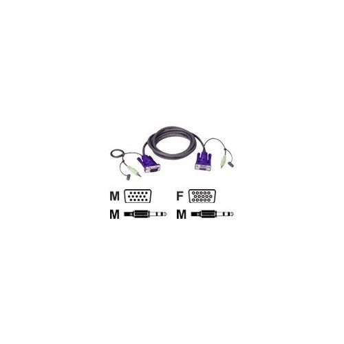 ATEN 2L-2402A - Video- / Audiokabel - HD-15, Mini-Phone 3,5 mm (M) bis HD-15, Mini-Phone 3,5 mm (M) - 1.8 m - für ATEN VS-0116, VS1601; Video Matrix Switch VS-0202, VS-0204, VS-0404