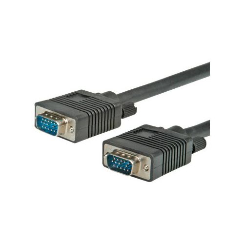 Roline High Quality - VGA-Kabel - HD-15 (M) bis HD-15 (M) - 15 m - Daumenschrauben - Schwarz