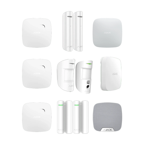 Ajax Alarmanlagenset AJ13 Set mit Alarmverifizierung für eine kleine Parterre-Wohnung mit Terrasse 