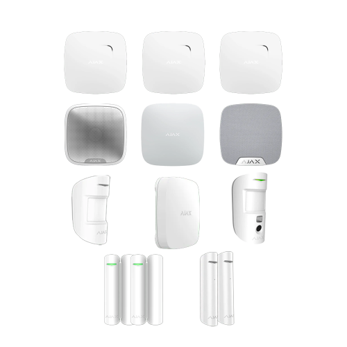 Ajax Alarmanlagenset AJ15 Set mit Alarmverifizierung für eine kleine Doppelhaushälfte ohne Garten 
