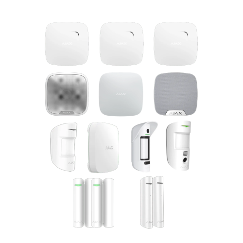 Ajax Alarmanlagenset AJ16 Set mit Alarmverifizierung für eine kleine Doppelhaushälfte mit kleinem Garten