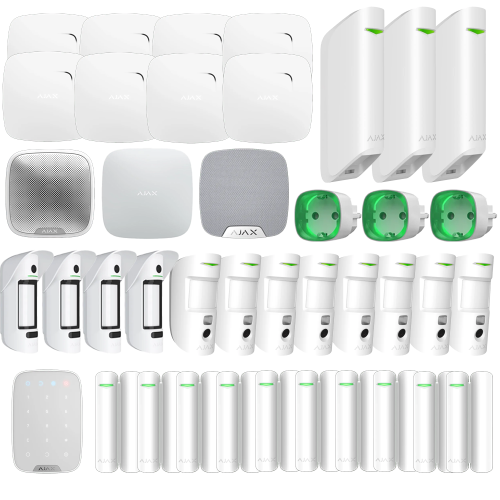 Ajax Alarmanlagenset AJ03 Set mit Alarmverifizierung  für ein großes Einfamilienhaus mit Garten und Wintergarten