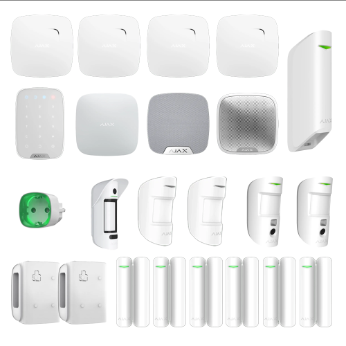 Ajax Alarmanlagenset AJ04 Set mit Alarmverifizierung  kleines Einfamilienhaus mit Garten