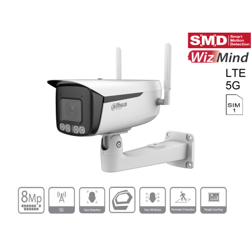 Dahua HFW5842DK1P-Z-5G-FM16-2712 (2,7-13,5 mm) 5G LTE Bullet Kamera 4K