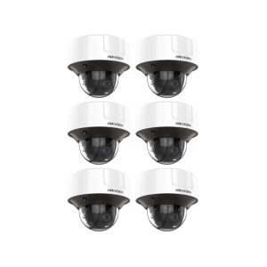HIKVISION Kamera-Set 6x IP Dome Überwachungskamera DS-2CD3D26G2T-IZHSY(2.8-12mm)