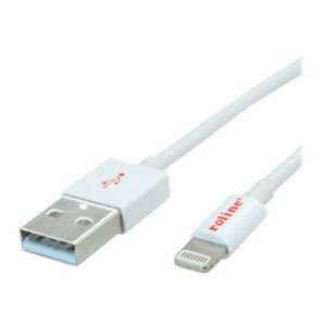Roline - Lightning-Kabel - Lightning (M) bis USB (M) - 15 cm - abgeschirmt - weiß
