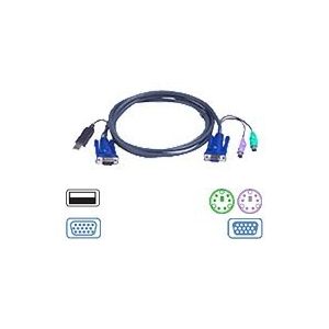 ATEN 2L-5506UP - Tastatur- / Video- / Maus- (KVM-) Kabel - USB, HD-15 (M) bis PS/2, 6-polig, HD-15 - 6 m