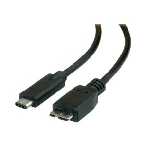 Roline - USB-Kabel - Micro-USB Type B (M) bis USB Typ C (M) - USB 3.1 - 1 m - Schwarz