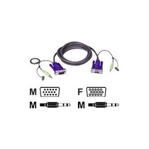 ATEN 2L-2402A - Video- / Audiokabel - HD-15, Mini-Phone 3,5 mm (M) bis HD-15, Mini-Phone 3,5 mm (M) - 1.8 m - für ATEN VS-0116, VS1601; Video Matrix Switch VS-0202, VS-0204, VS-0404